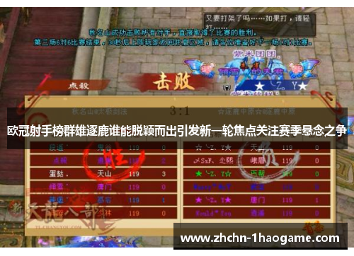 欧冠射手榜群雄逐鹿谁能脱颖而出引发新一轮焦点关注赛季悬念之争